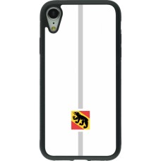 Coque iPhone XR - Silicone rigide noir Canton BE blanc