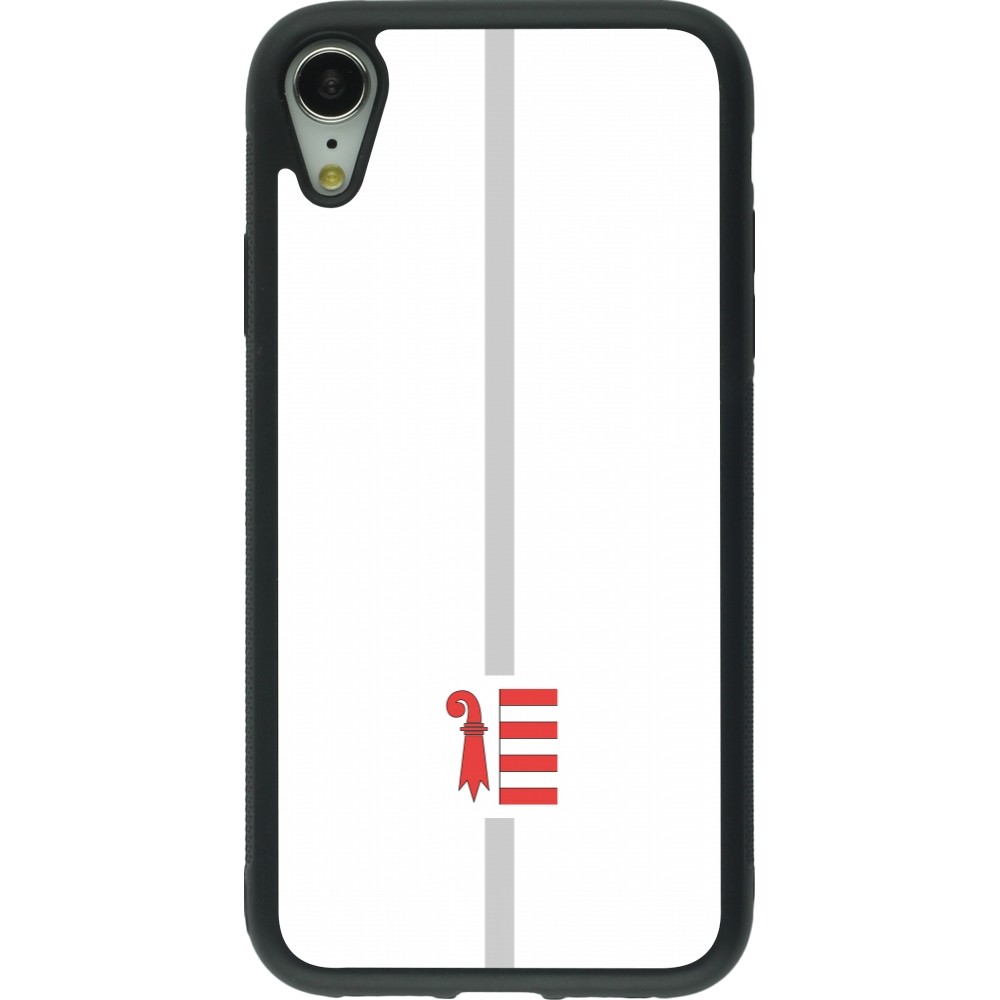 iPhone XR Case Hülle - Silikon schwarz Kanton JU weiss