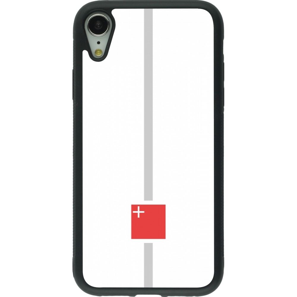 iPhone XR Case Hülle - Silikon schwarz Kanton SZ weiss