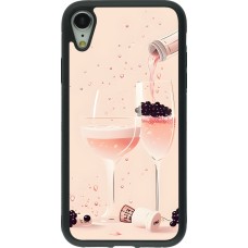 iPhone XR Case Hülle - Silikon schwarz Champagne Pouring Pink