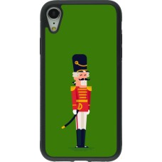 Coque iPhone XR - Silicone rigide noir Christmas 25 Nutcracker Green