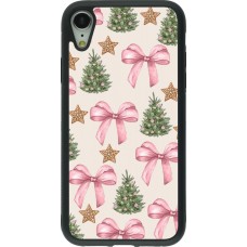 Coque iPhone XR - Silicone rigide noir Christmas 25 Vintage Ribbons