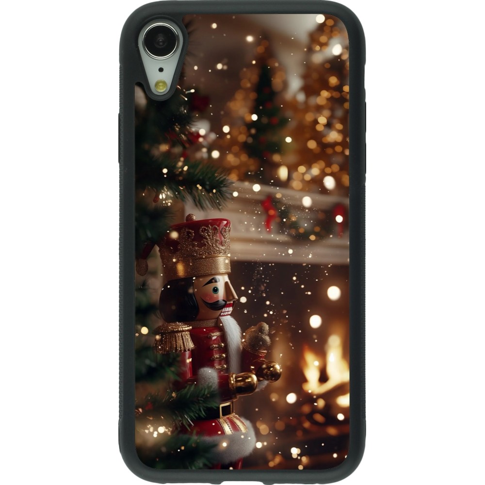Coque iPhone XR - Silicone rigide noir Christmas 25 Xmas Nutcracker