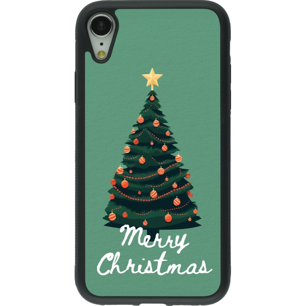 Coque iPhone XR - Silicone rigide noir Christmas 25 Xmas Tree