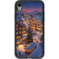 Coque iPhone XR - Silicone rigide noir Christmas 25 Xmas Village