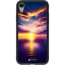 iPhone XR Case Hülle - Silikon schwarz Sonnenuntergang gelb violett