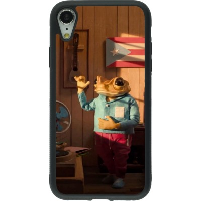 iPhone XR Case Hülle - Silikon schwarz Dancing frog DTMF