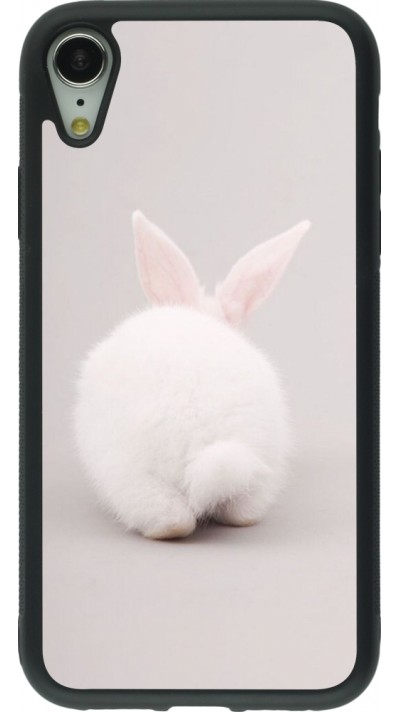 Coque iPhone XR - Silicone rigide noir Easter 2024 bunny butt