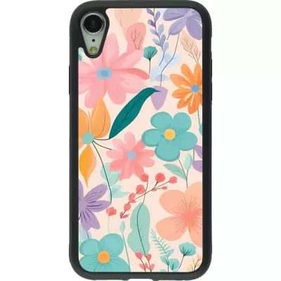 iPhone XR Case Hülle - Silikon schwarz Easter 2024 spring flowers