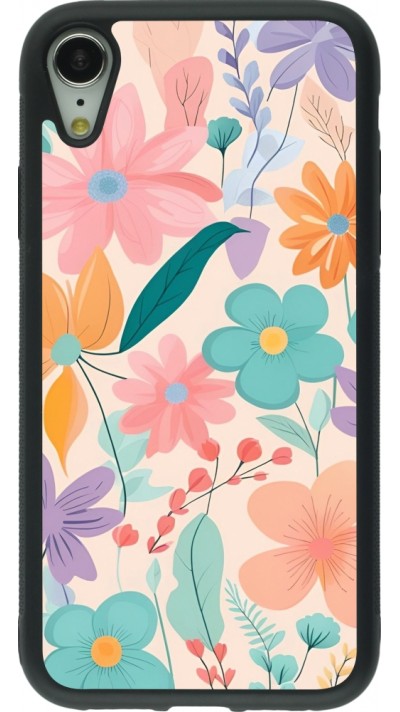 Coque iPhone XR - Silicone rigide noir Easter 2024 spring flowers
