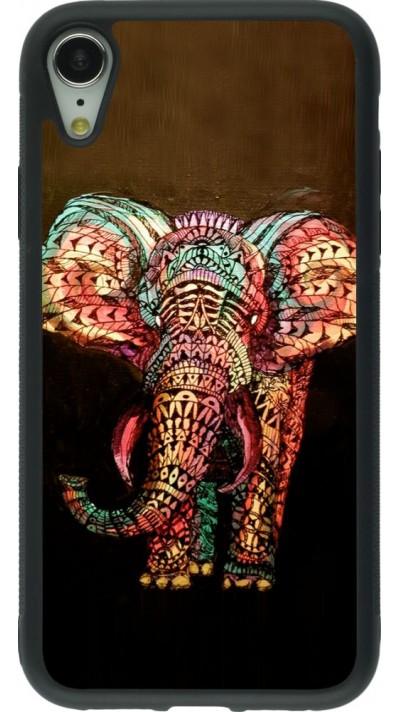 Coque iPhone XR - Silicone rigide noir Elephant 02