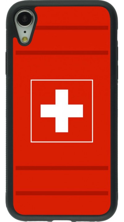 Coque iPhone XR - Silicone rigide noir Euro 2020 Switzerland