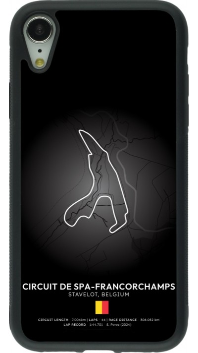 Coque iPhone XR - Silicone rigide noir F1 Track 2025 Belgium