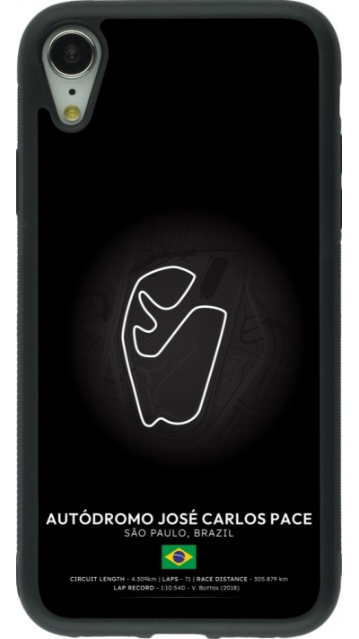 Coque iPhone XR - Silicone rigide noir F1 Track 2025 Brazil