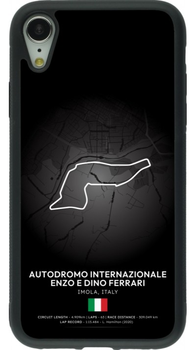 Coque iPhone XR - Silicone rigide noir F1 Track 2025 Emilia-Rogmana