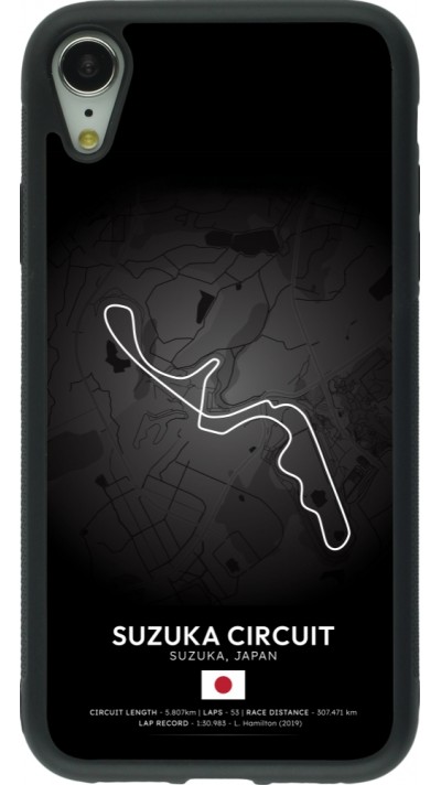 Coque iPhone XR - Silicone rigide noir F1 Track 2025 Japan