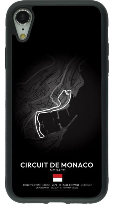Coque iPhone XR - Silicone rigide noir F1 Track 2025 Monaco