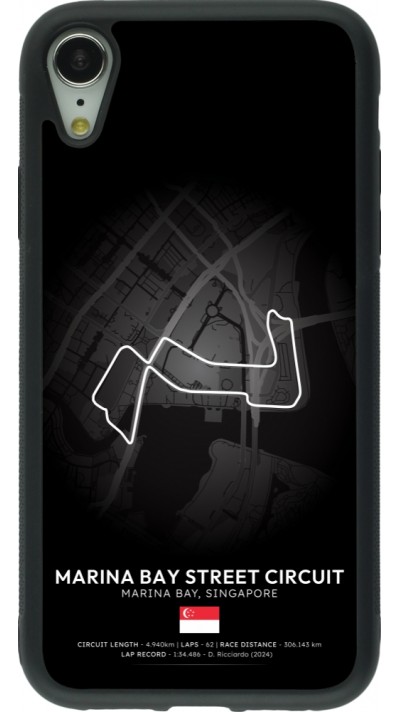 Coque iPhone XR - Silicone rigide noir F1 Track 2025 Singapore