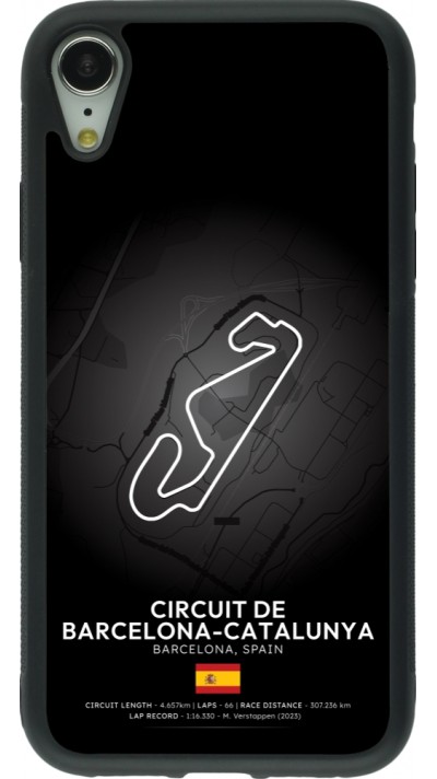 Coque iPhone XR - Silicone rigide noir F1 Track 2025 Spain