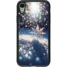 iPhone XR Case Hülle - Silikon schwarz Schneeflocke Solar Glanz