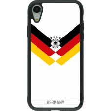 Coque iPhone XR - Silicone rigide noir Maillot de football Allemagne 2026 personnalisable