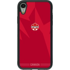 Coque iPhone XR - Silicone rigide noir Maillot de football Canada 2026 personnalisable