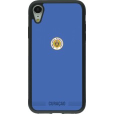 Coque iPhone XR - Silicone rigide noir Maillot de football Curaçao 2026 personnalisable