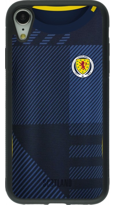 Coque iPhone XR - Silicone rigide noir Maillot de football Ecosse personnalisable