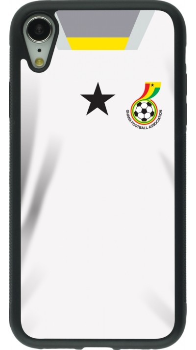 Coque iPhone XR - Silicone rigide noir Maillot de football Ghana 2022 personnalisable
