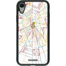Coque iPhone XR - Silicone rigide noir Maillot de football Ghana 2026 personnalisable