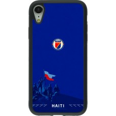 Coque iPhone XR - Silicone rigide noir Maillot de football Haiti 2026 personnalisable