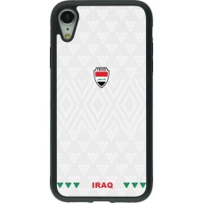 Coque iPhone XR - Silicone rigide noir Maillot de football Irak 2026 personnalisable