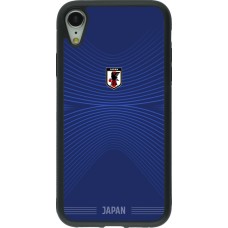 Coque iPhone XR - Silicone rigide noir Maillot de football Japon 2026 personnalisable