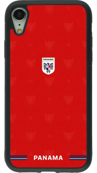 Coque iPhone XR - Silicone rigide noir Maillot de football Panama 2026 personnalisable