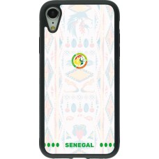 Coque iPhone XR - Silicone rigide noir Maillot de football Sénégal 2026 personnalisable