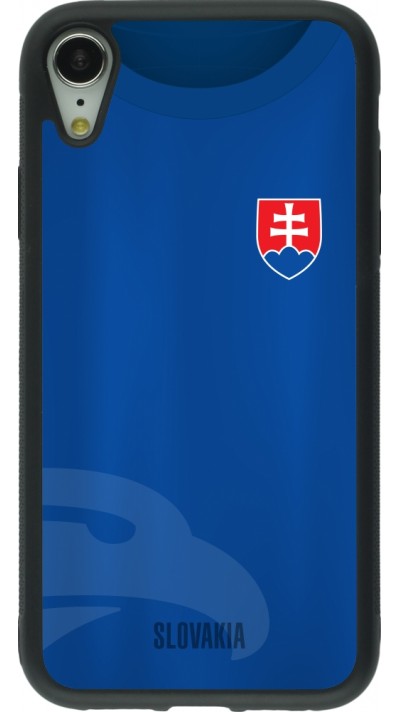 Coque iPhone XR - Silicone rigide noir Maillot de football Slovaquie
