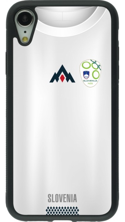 Coque iPhone XR - Silicone rigide noir Maillot de football Slovénie