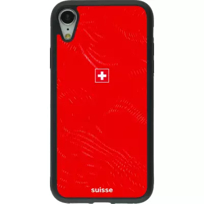 iPhone XR Case Hülle - Silikon schwarz Schweiz 2026 personalisierbares Fussballtrikot