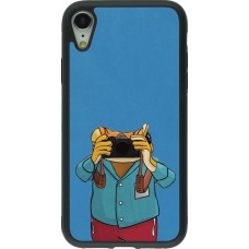Coque iPhone XR - Silicone rigide noir Frog with camera DTMF