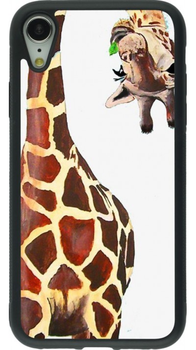 Coque iPhone XR - Silicone rigide noir Giraffe Fit