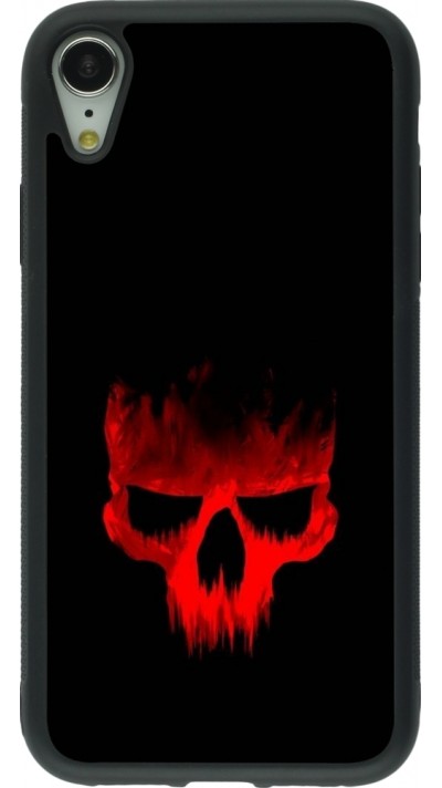 Coque iPhone XR - Silicone rigide noir Halloween 2023 scary skull