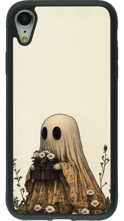 Coque iPhone XR - Silicone rigide noir Halloween 2025 Ghost gardener