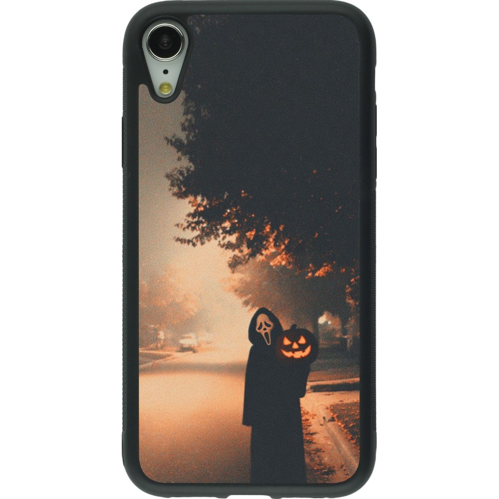 Coque iPhone XR - Silicone rigide noir Halloween 2025 Scream