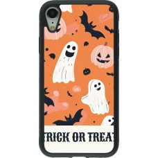 Coque iPhone XR - Silicone rigide noir Halloween 2025 Trick or treat
