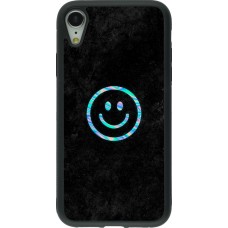iPhone XR Case Hülle - Silikon schwarz Happy smiley irisirt