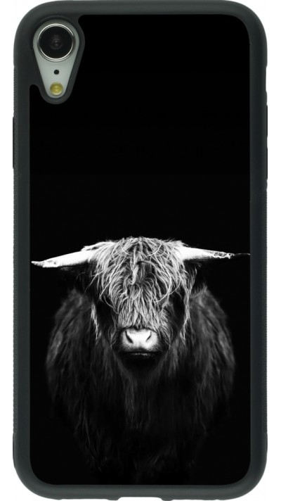 Coque iPhone XR - Silicone rigide noir Highland calf black