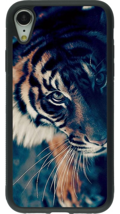 Coque iPhone XR - Silicone rigide noir Incredible Lion