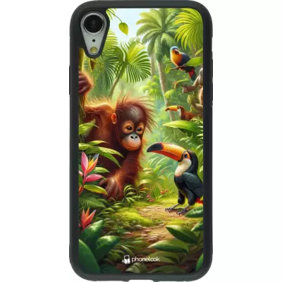 iPhone XR Case Hülle - Silikon schwarz Tropischer Dschungel Tayrona