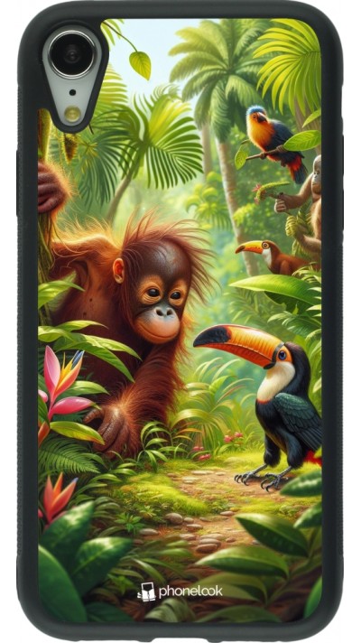 iPhone XR Case Hülle - Silikon schwarz Tropischer Dschungel Tayrona