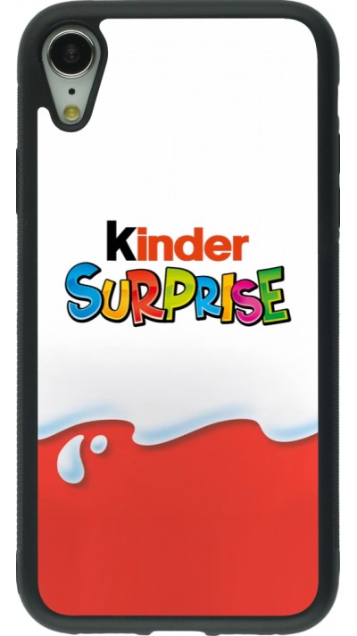 Coque iPhone XR - Silicone rigide noir Kinder Surprise